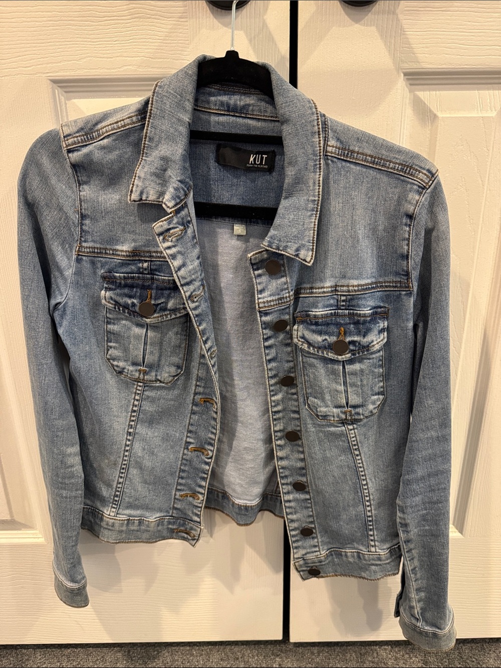 Kut from the Kloth Light Blue Denim Trucker Jacket